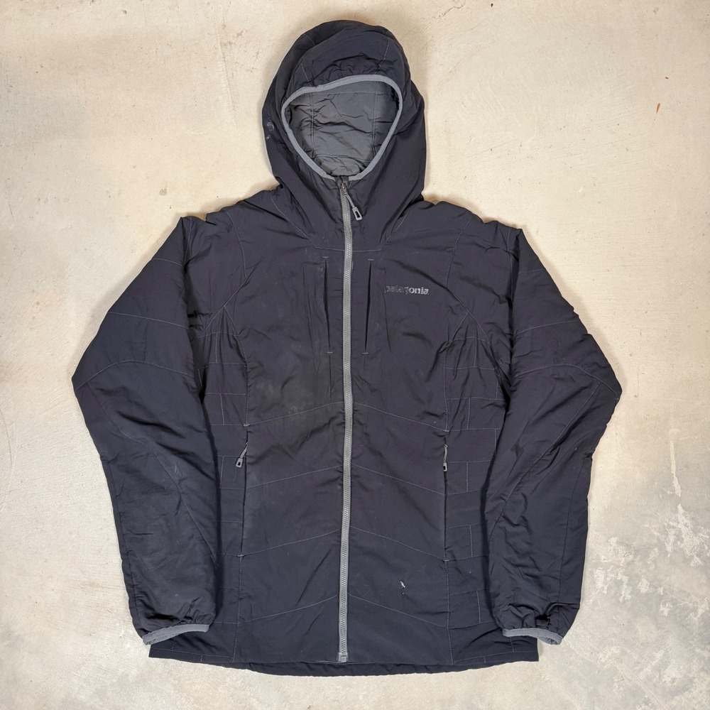 Patagonia Nano Air Hoody Black Insulated Jacket Womens Medium Full Zip Flaw